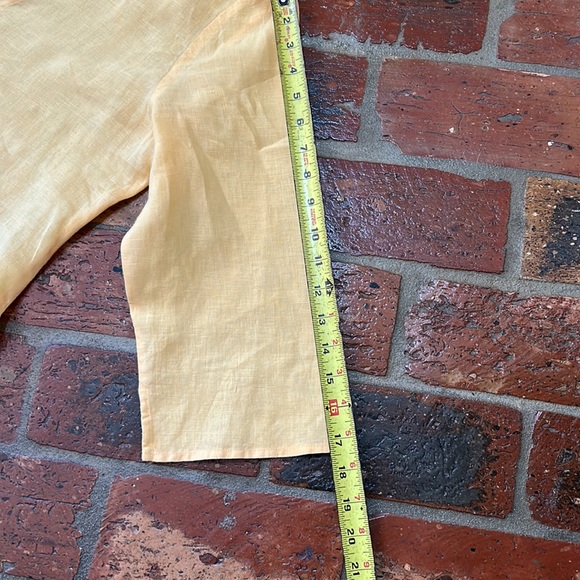 Eileen Fisher Irish linen sequin trim split-neck tunic szM - Picture 12 of 15